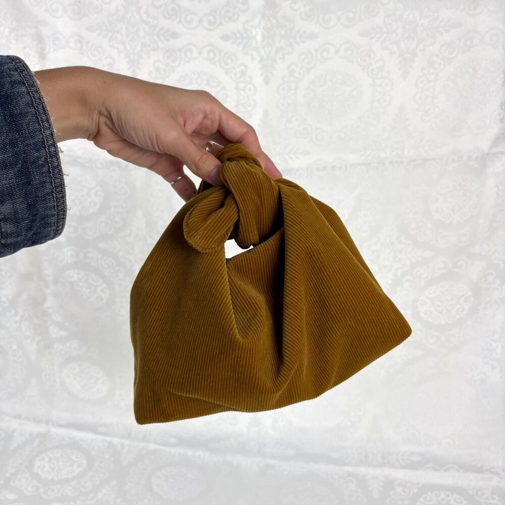 MERIT Signature Makeup Bag Pouch Brown Corduroy Cosmetics Travel Vanity Chic